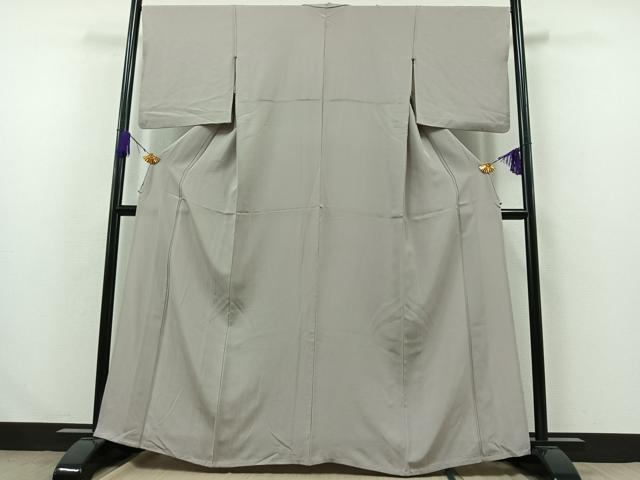 平和屋着物▽上質な色無地 単衣 薄鈍色 正絹 逸品 AABA9128jh