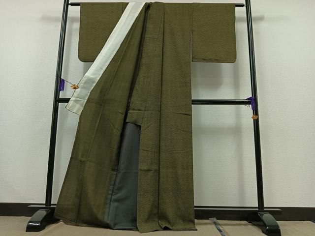 平和屋着物▽本塩沢 単衣 霞文 正絹 逸品 AABA9131jh