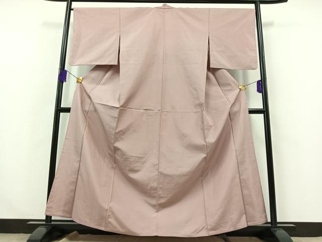 平和屋着物▽上質な紬 単衣 紅藤色 正絹 逸品 AABA9132jh