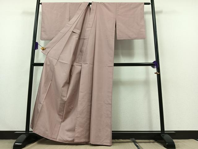 平和屋着物▽上質な紬 単衣 紅藤色 正絹 逸品 AABA9132jh