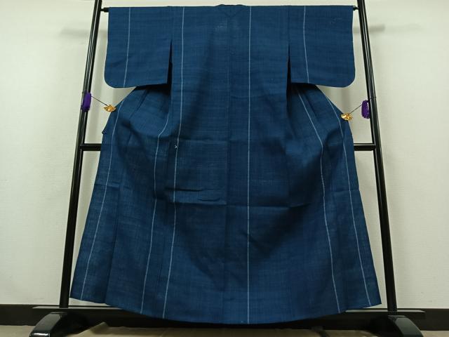 平和屋着物▽上質な紬 単衣 間道 正絹 逸品 未使用 AABA9134jh
