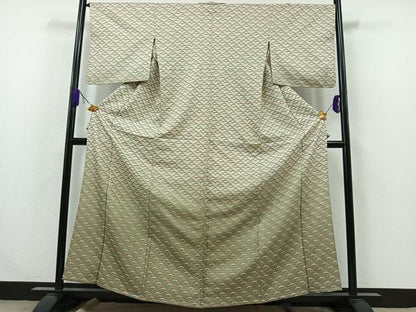 平和屋着物▽訪問着　単衣　雪芝文　金彩　正絹　逸品　AABA9142jh