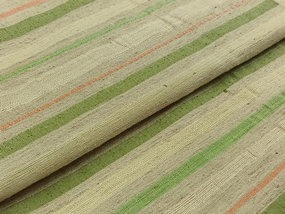 平和屋着物▽上質な紬 単衣 横段文 正絹 逸品 AABA9145jh