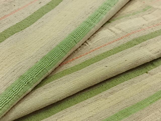 平和屋着物▽上質な紬 単衣 横段文 正絹 逸品 AABA9145jh