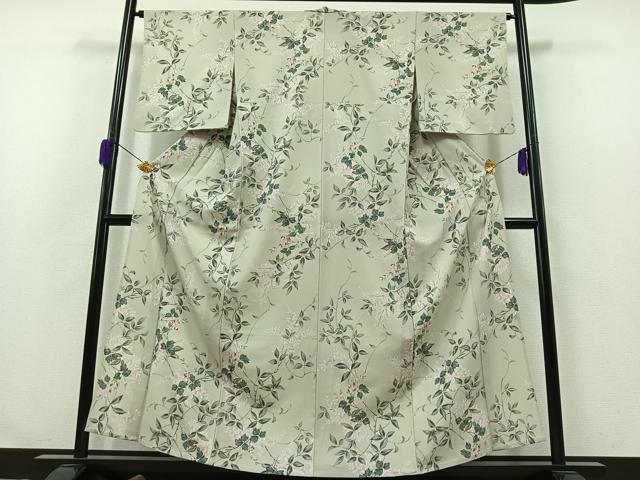 平和屋着物▽小紋 単衣 枝花文 三越扱い 洗える着物 AABA9147jh