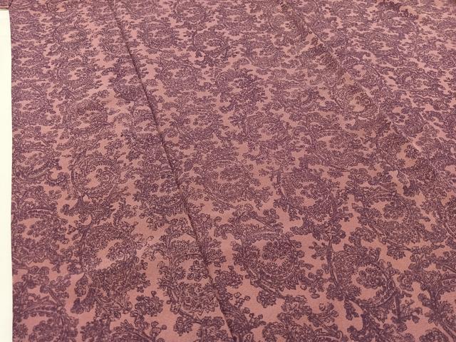 平和屋着物▽上質な小紋 単衣 更紗花文 正絹 逸品 AABA9148jh