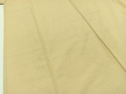 平和屋着物▽上質な紬　単衣　亜麻色　正絹　逸品　AABA9150jh