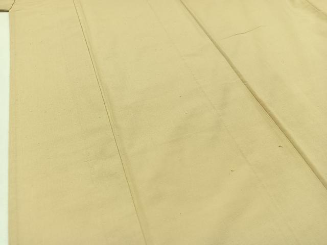 平和屋着物▽上質な紬　単衣　亜麻色　正絹　逸品　AABA9150jh