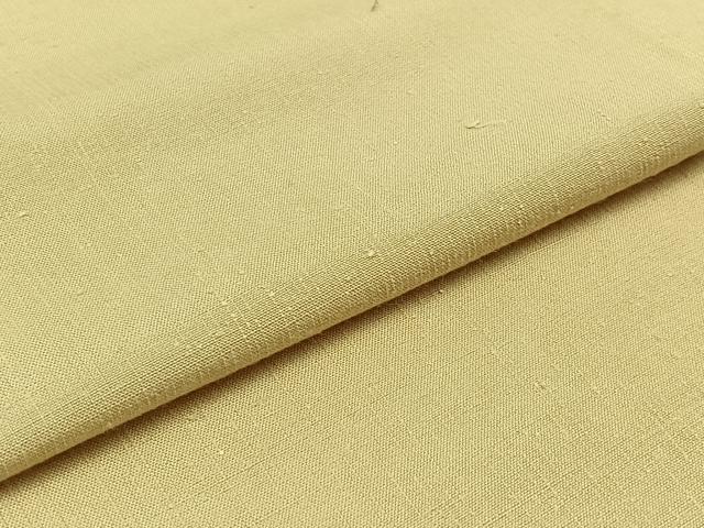 平和屋着物▽上質な紬　単衣　亜麻色　正絹　逸品　AABA9150jh