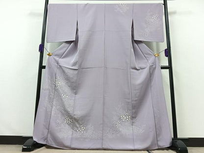 平和屋着物▽訪問着 単衣 絞り 草花文 正絹 逸品 AABA9151jh