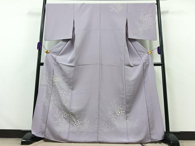 平和屋着物▽訪問着 単衣 絞り 草花文 正絹 逸品 AABA9151jh