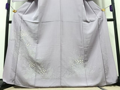 平和屋着物▽訪問着 単衣 絞り 草花文 正絹 逸品 AABA9151jh