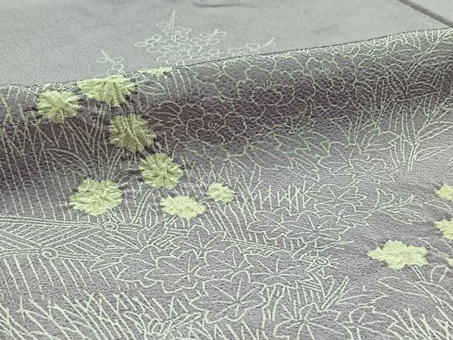 平和屋着物▽訪問着 単衣 絞り 草花文 正絹 逸品 AABA9151jh