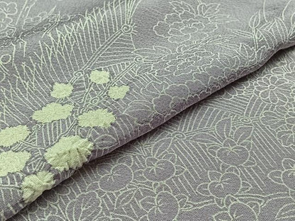 平和屋着物▽訪問着 単衣 絞り 草花文 正絹 逸品 AABA9151jh