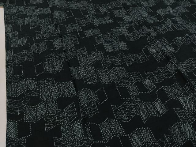 平和屋着物▽上質な紬 単衣 抽象文様 正絹 逸品 AABA9152jh
