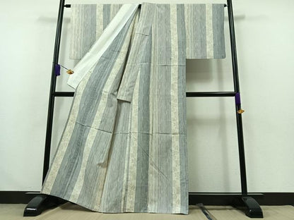 平和屋着物▽上質な紬 単衣 80亀甲 花間道 正絹 逸品 AABA9154jh