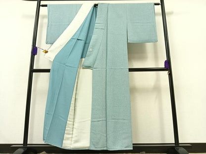 平和屋着物▽上質な小紋 単衣 作家物 霞文 正絹 逸品 AABA9157jh