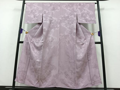 平和屋着物▽上質な小紋 単衣 花唐草文 正絹 逸品 AABA9160jh