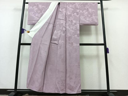 平和屋着物▽上質な小紋 単衣 花唐草文 正絹 逸品 AABA9160jh