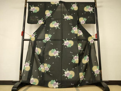 平和屋着物＊服飾評論家 市田ひろみ 夏物 紅梅織り 小紋・浴衣兼用 舞桜文 洗える着物 AABA9282jd