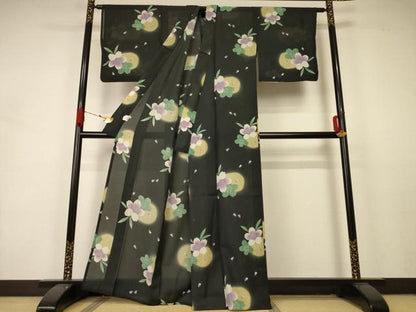 平和屋着物＊服飾評論家 市田ひろみ 夏物 紅梅織り 小紋・浴衣兼用 舞桜文 洗える着物 AABA9282jd