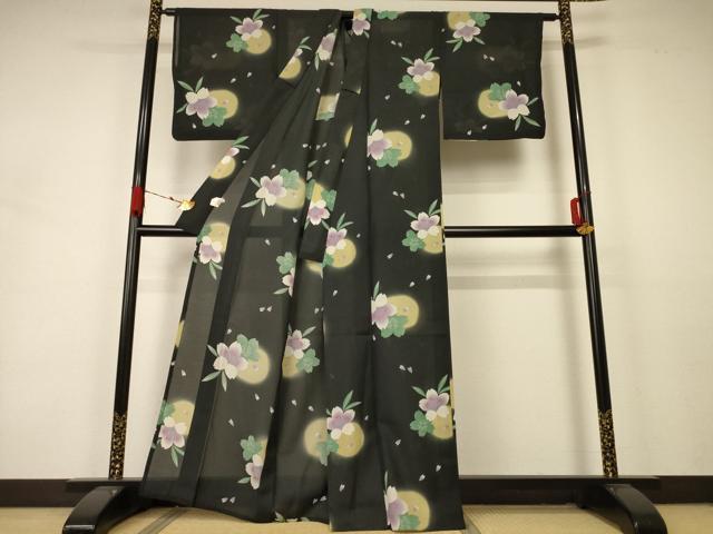 平和屋着物＊服飾評論家 市田ひろみ 夏物 紅梅織り 小紋・浴衣兼用 舞桜文 洗える着物 AABA9282jd