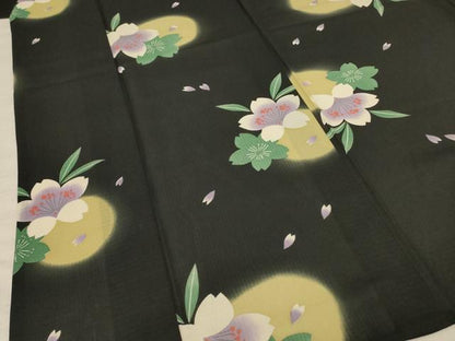 平和屋着物＊服飾評論家 市田ひろみ 夏物 紅梅織り 小紋・浴衣兼用 舞桜文 洗える着物 AABA9282jd