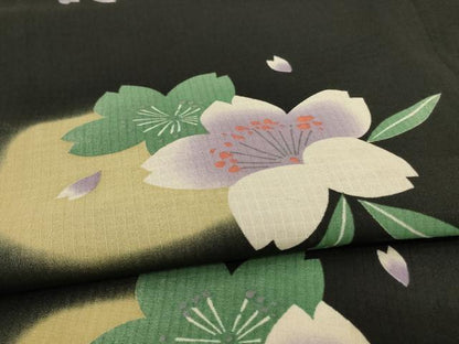 平和屋着物＊服飾評論家 市田ひろみ 夏物 紅梅織り 小紋・浴衣兼用 舞桜文 洗える着物 AABA9282jd