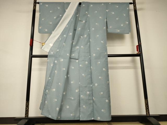 平和屋着物＊小紋 絽 舞桜文 洗える着物 AABA9291jd