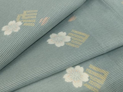平和屋着物＊小紋 絽 舞桜文 洗える着物 AABA9291jd