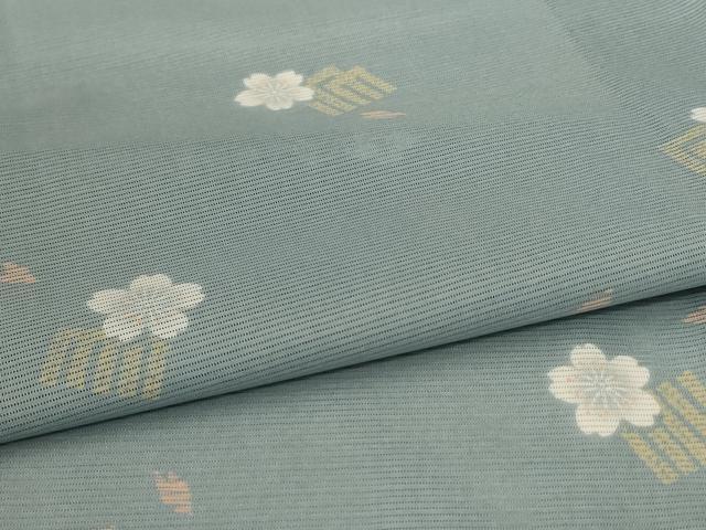 平和屋着物＊小紋 絽 舞桜文 洗える着物 AABA9291jd