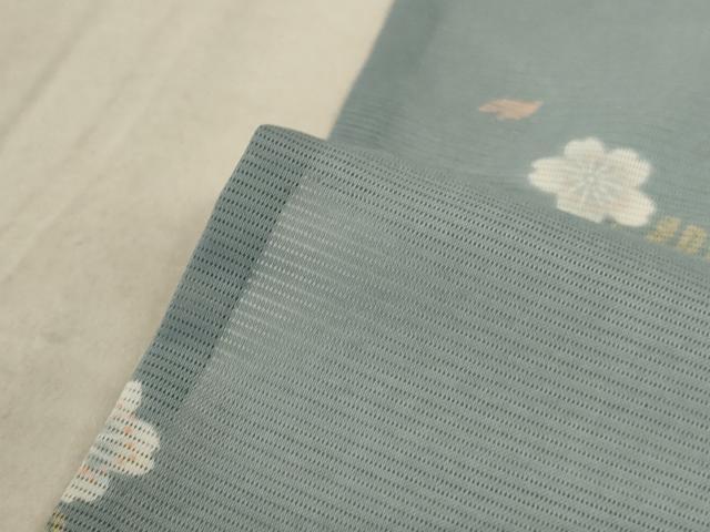 平和屋着物＊小紋 絽 舞桜文 洗える着物 AABA9291jd