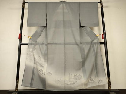 平和屋着物＊夏物 色留訪問着 紗 風景文 暈し染め 正絹 逸品 未使用 AABA9294jd
