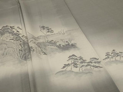 平和屋着物＊夏物 色留訪問着 紗 風景文 暈し染め 正絹 逸品 未使用 AABA9294jd