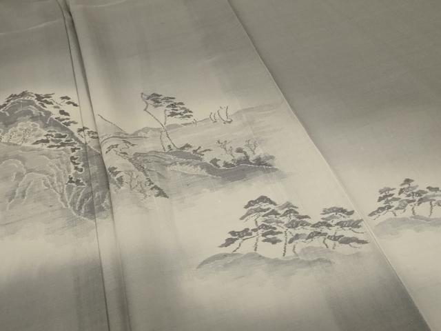 平和屋着物＊夏物 色留訪問着 紗 風景文 暈し染め 正絹 逸品 未使用 AABA9294jd