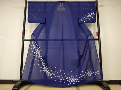 平和屋着物＊夏物 訪問着 絽 花びら 洗える着物 AABA9296jd