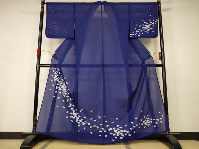 平和屋着物＊夏物 訪問着 絽 花びら 洗える着物 AABA9296jd