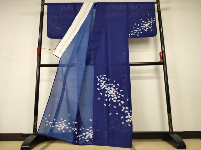 平和屋着物＊夏物 訪問着 絽 花びら 洗える着物 AABA9296jd