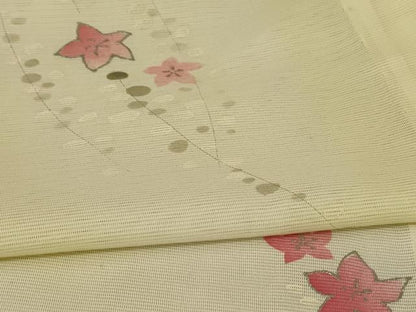 平和屋着物＊夏物 小紋 絽 草花文 洗える着物 AABA9300jd