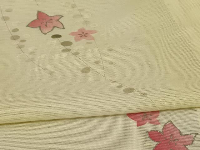 平和屋着物＊夏物 小紋 絽 草花文 洗える着物 AABA9300jd
