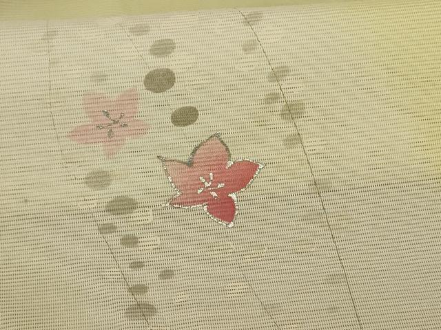 平和屋着物＊夏物 小紋 絽 草花文 洗える着物 AABA9300jd