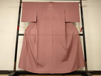 平和屋着物＊夏物 色無地 絽 赭色 正絹 逸品 AABA9301jd