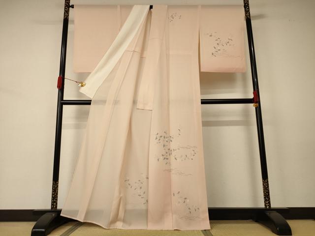 平和屋着物＊夏物 訪問着 絽 草花文 正絹 逸品 AABA9304jd