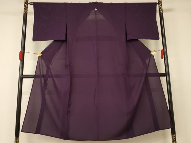 平和屋着物＊夏物 色無地 絽 似せ紫色 正絹 逸品 AABA9305jd