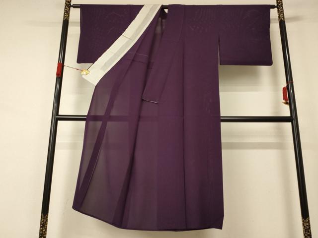 平和屋着物＊夏物 色無地 絽 似せ紫色 正絹 逸品 AABA9305jd