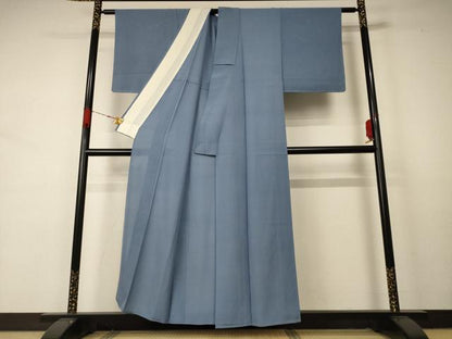 平和屋着物＊夏物　色無地　絽　藍鼠色　正絹　逸品　未使用　AABA9306jd