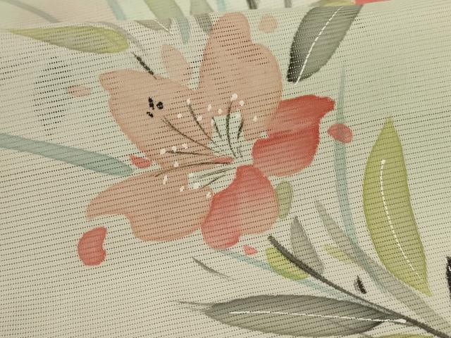 平和屋着物＊夏物 訪問着 絽 草花文 暈し染め 洗える着物 AABA9308jd