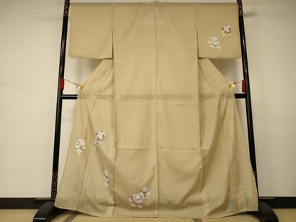 平和屋着物＊夏物 訪問着 絽 唐子 洗える着物 AABA9309jd