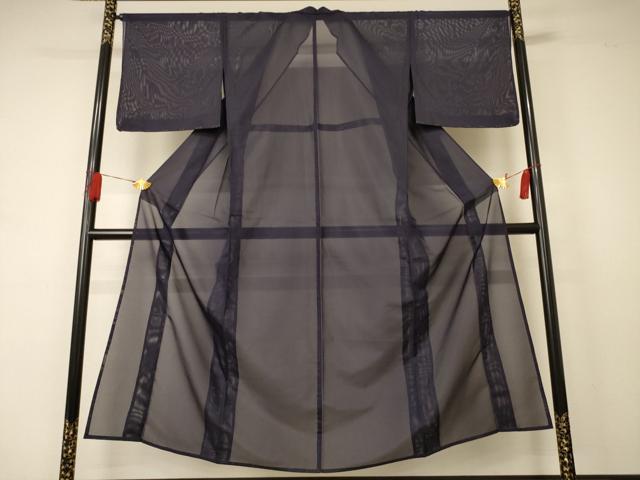 平和屋着物＊夏物 色無地 絽 黒紅色 洗える着物 未使用 AABA9310jd