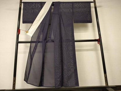 平和屋着物＊夏物 色無地 絽 黒紅色 洗える着物 未使用 AABA9310jd